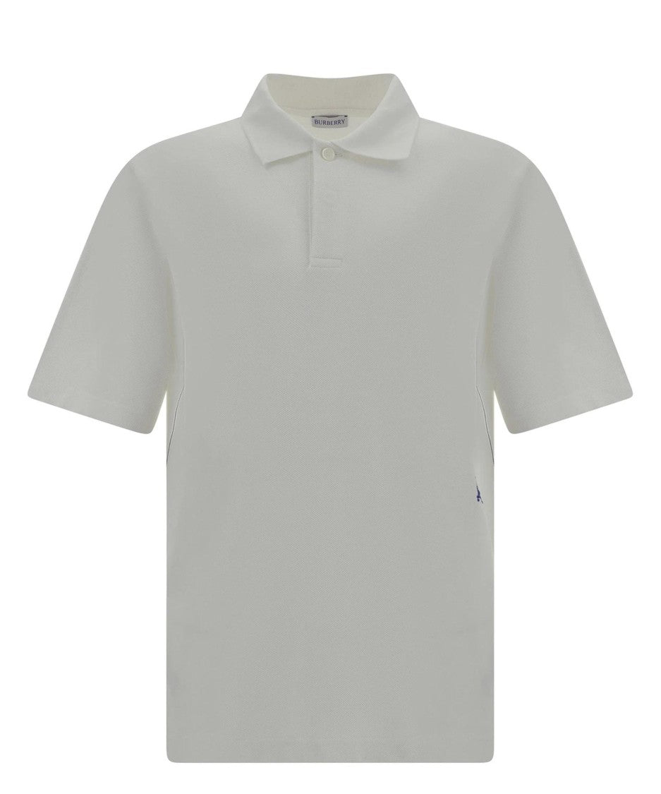 Burberry White Cotton Polo Shirt
