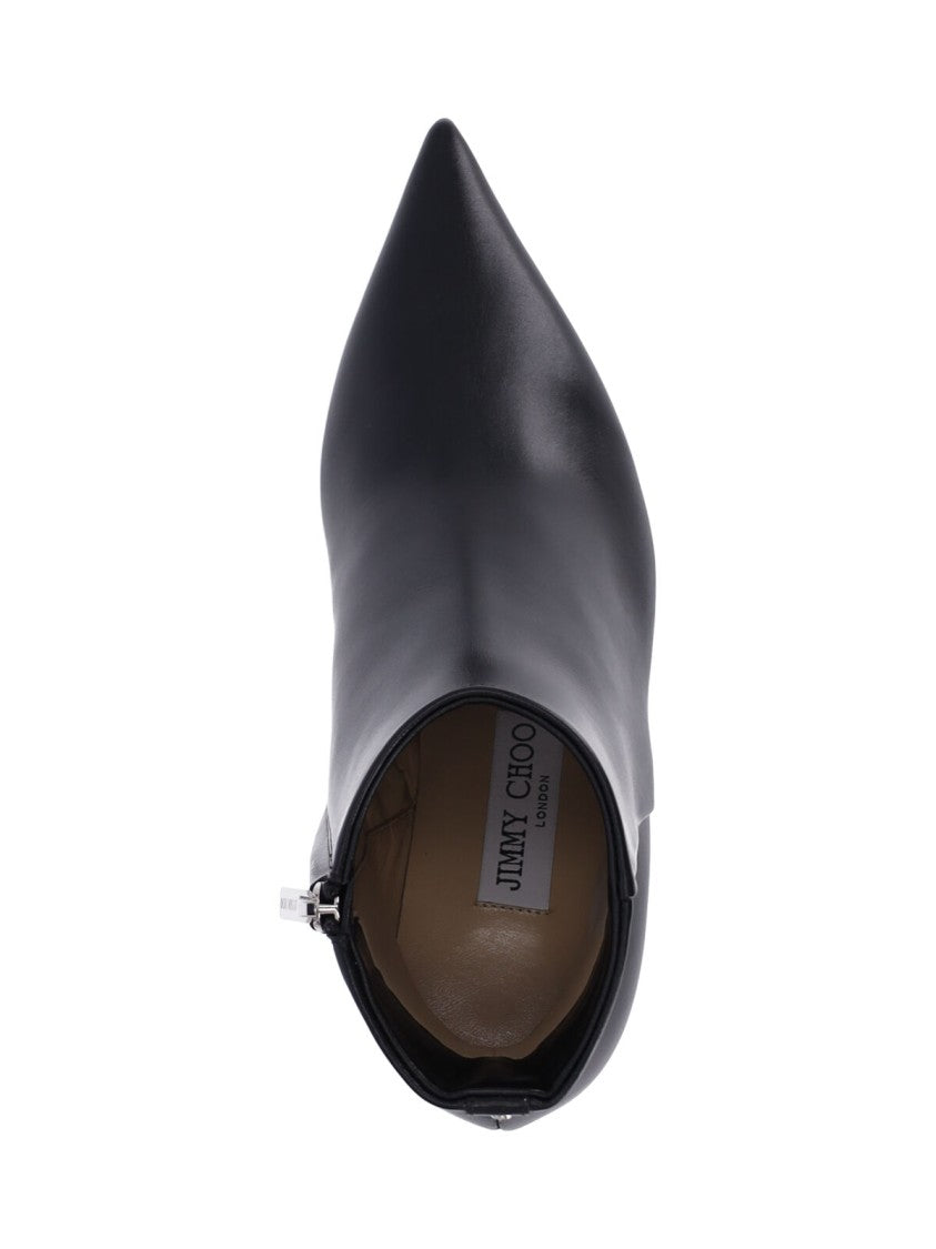 Jimmy Choo Pointed-Toe Slim Mid-Heel Ankle Boots