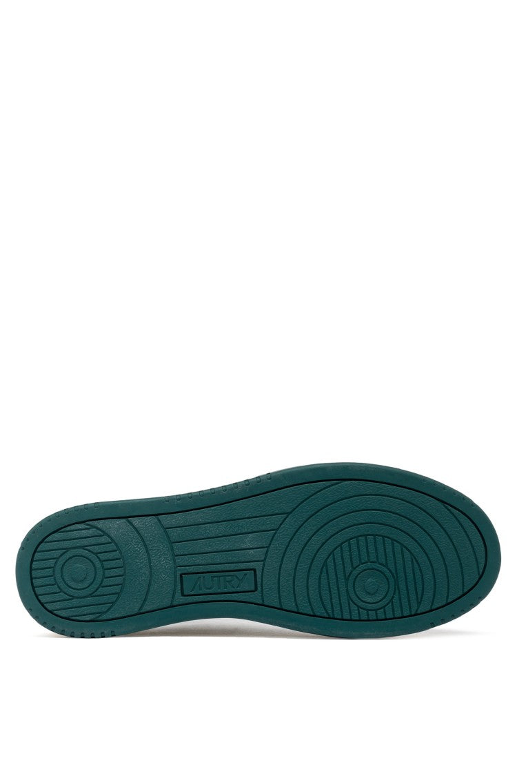 Autry Medalist Leather Sneakers With Green Sponge Details