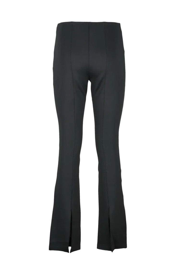 Calvin Klein Flared Black Trousers With Vertical Seam Detailing And Subtle Hem Slits