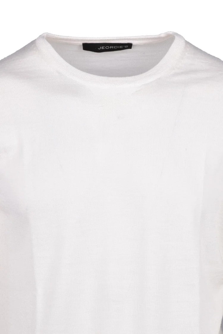 Jeordie's White Merino Wool Men's Crewneck Sweater