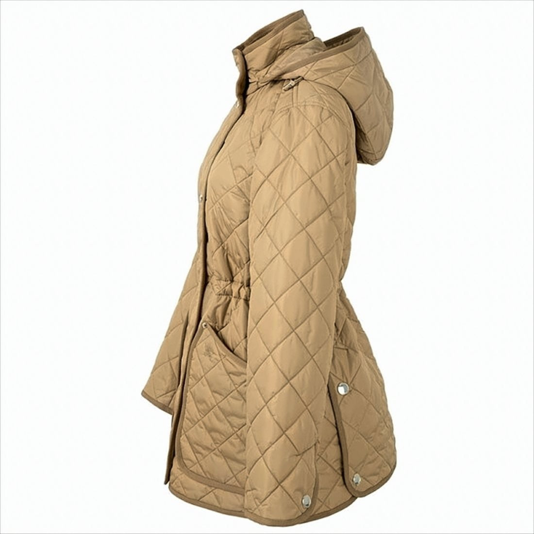 Burberry Quilted Brown Jacket With Fitted Silhouette And Cinched Waist