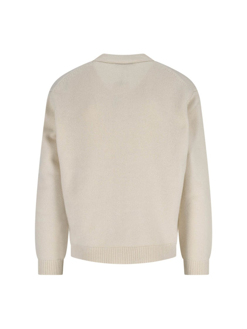 Maison Kitsuné Timeless White Knit Sweater
