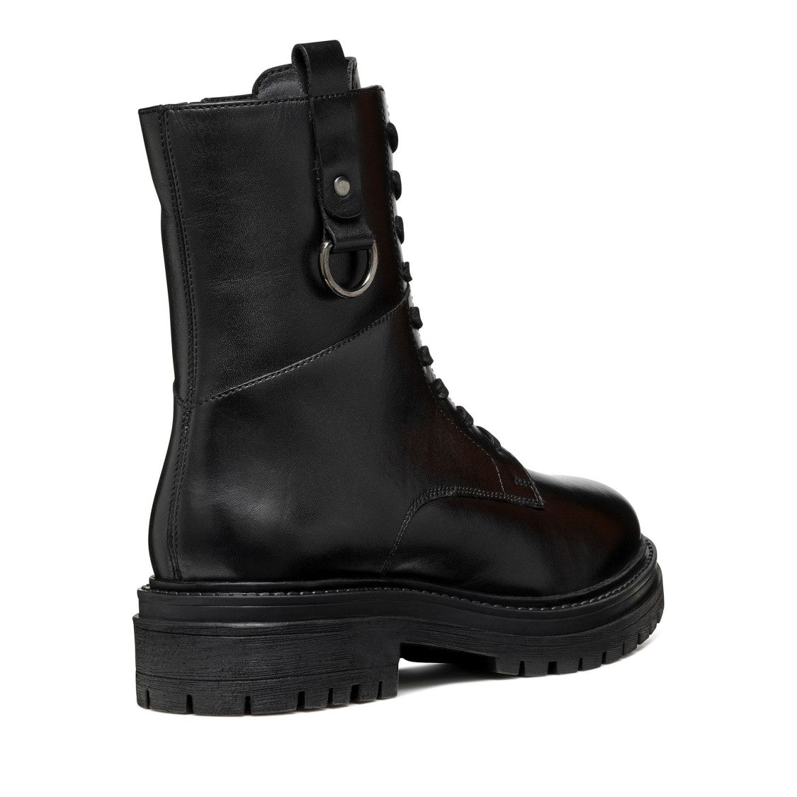 Geox Black Iridea Wool-Lined Lace-Up Leather Boots
