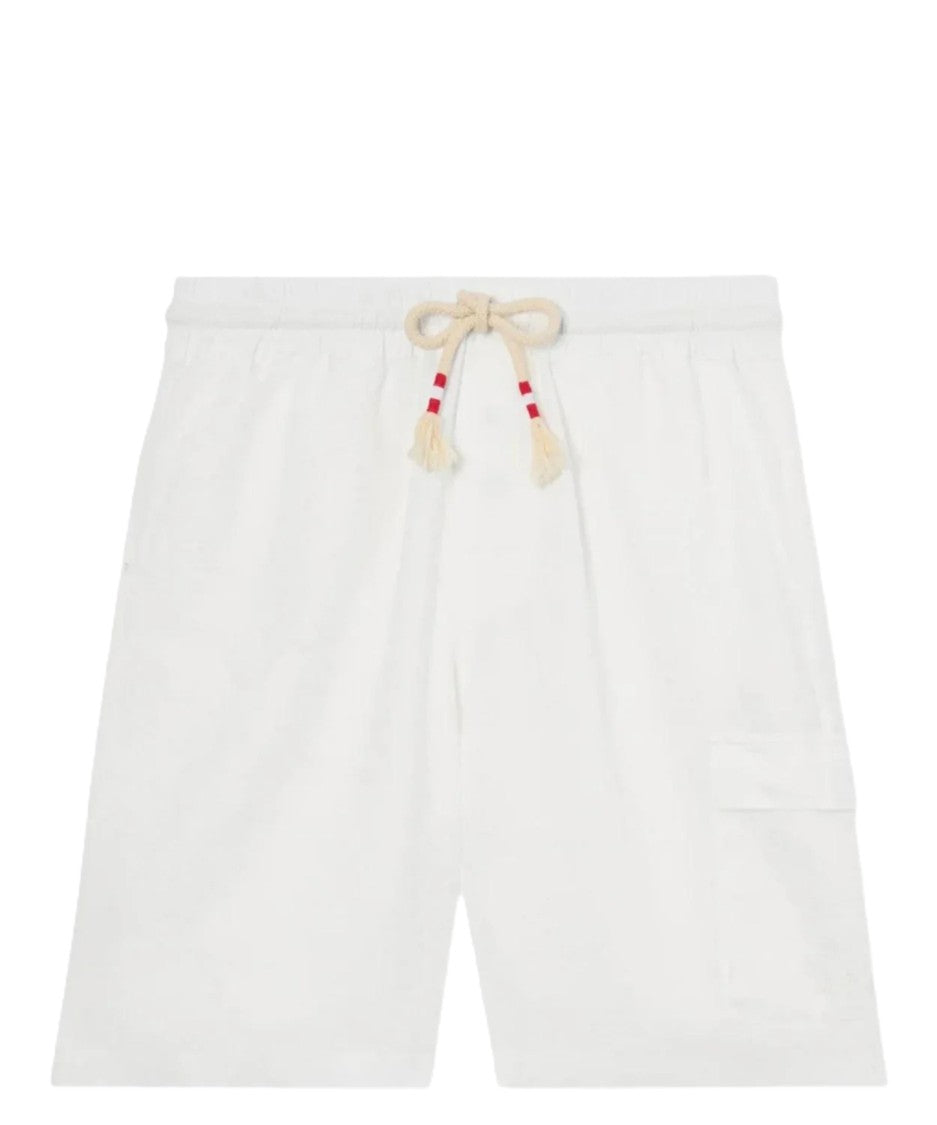 Mc2 Saint Barth White Relaxed-Fit Stripe Shorts