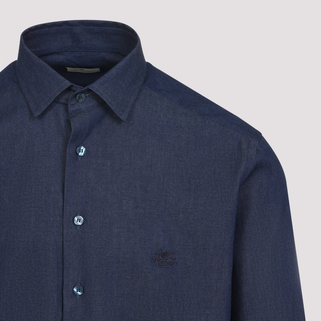 Etro Tailored Blue Cotton Shirt