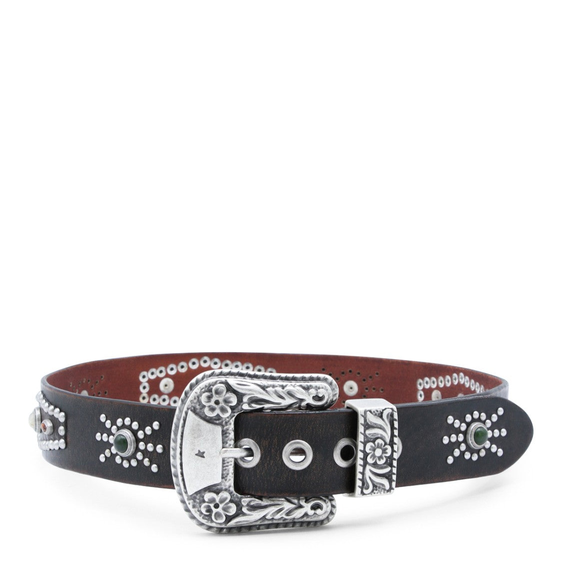 Golden Goose Intricate Leather Belt With Vintage-Inspired Buckle