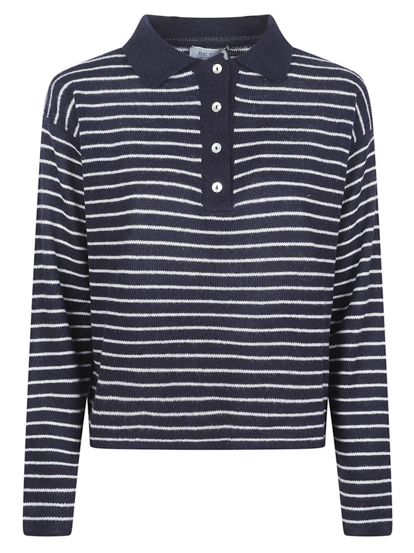 Be You Cropped Knit Polo Top