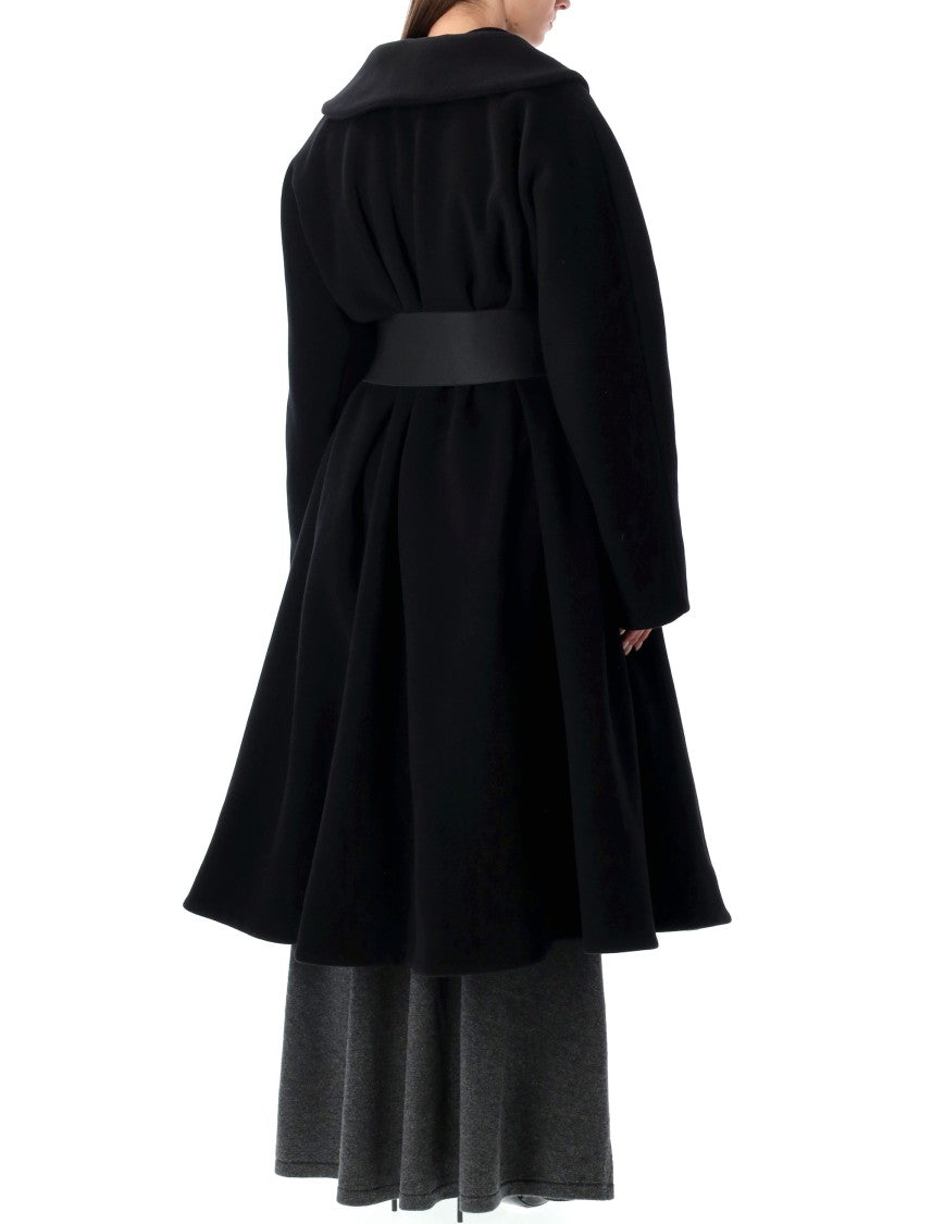Balenciaga Black Wool Wrap Coat