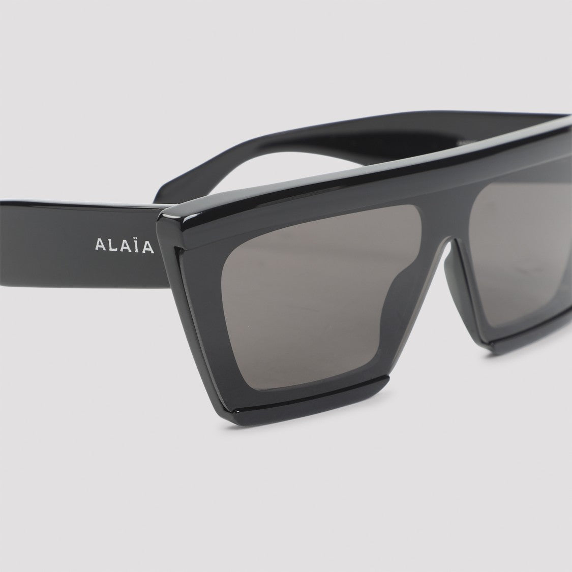 Alaïa Bold Rectangular Black Acetate Sunglasses