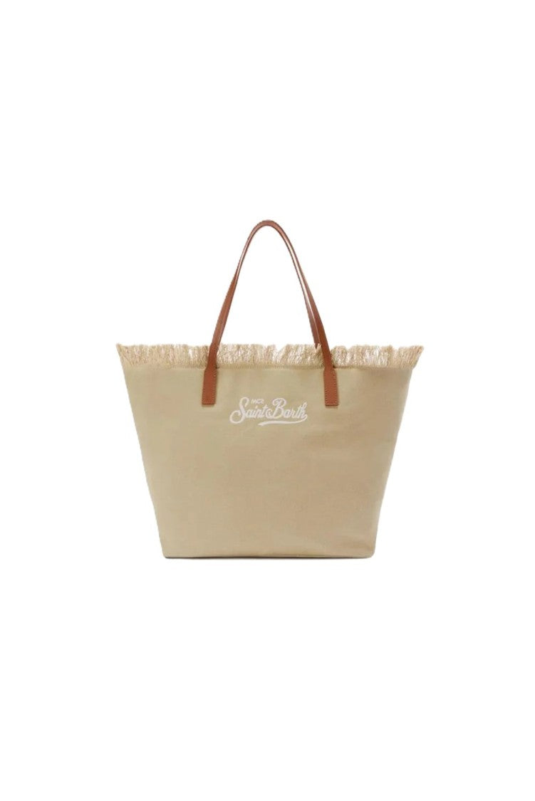 Mc2 Saint Barth Trapezoidal Tote Bag With Fringed Trim