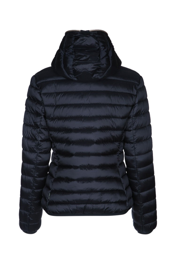 Save The Duck Quilted Black Down Coat With Fitted Silhouette