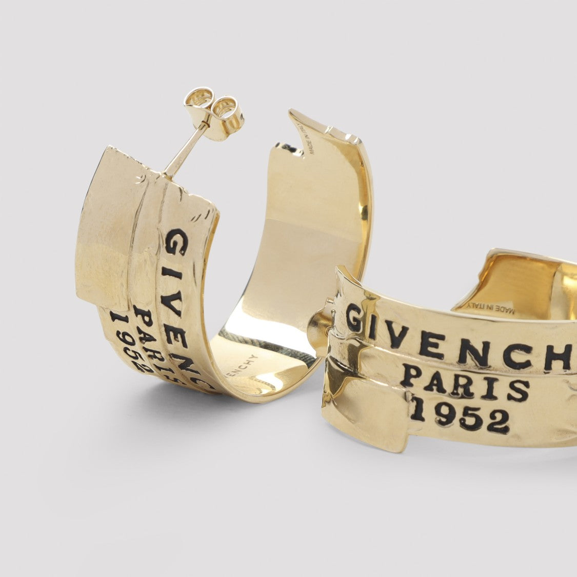 Givenchy Tape Hoops Golden Brass Earrings