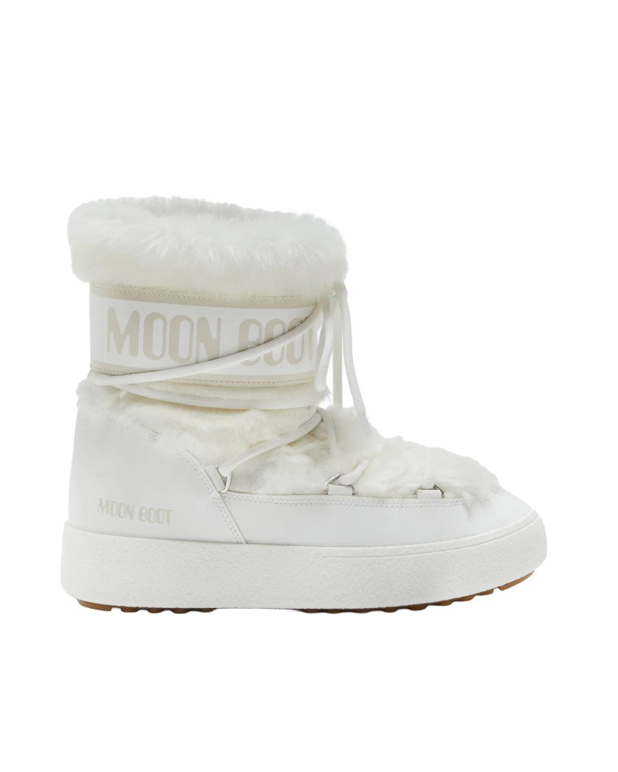 Moon Boot Ltrack White Plush Faux Fur Winter Boots