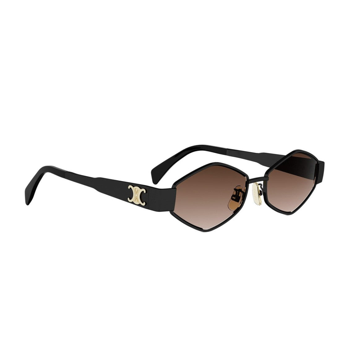 Celine Black Metal Triomphe Geometric Sunglasses