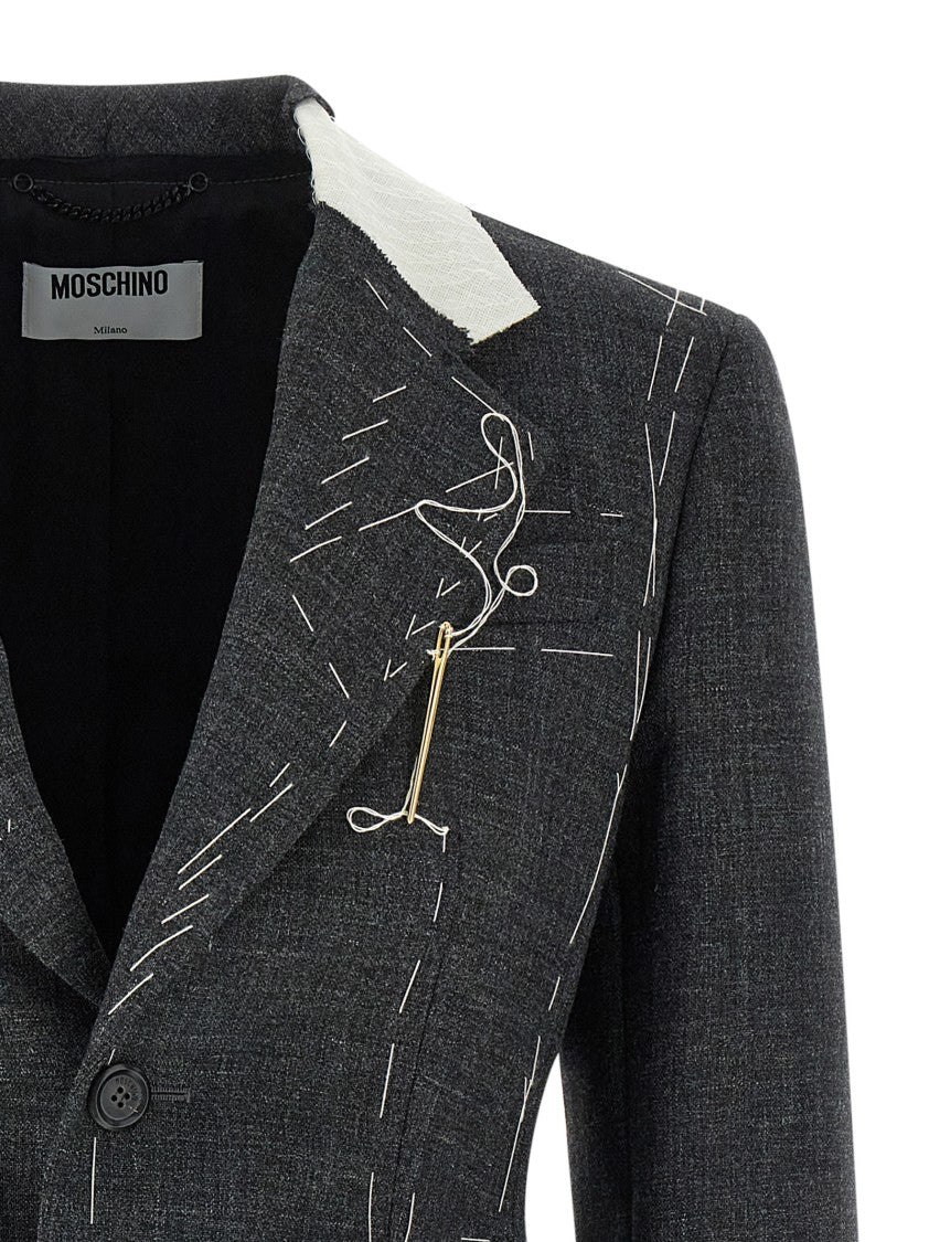 Moschino Embroidered Canvas Blazer