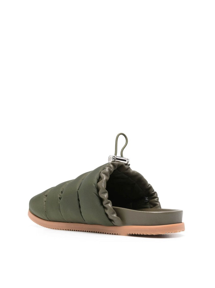 Moncler Mon Pocket Logo Patch Padded Down Mules