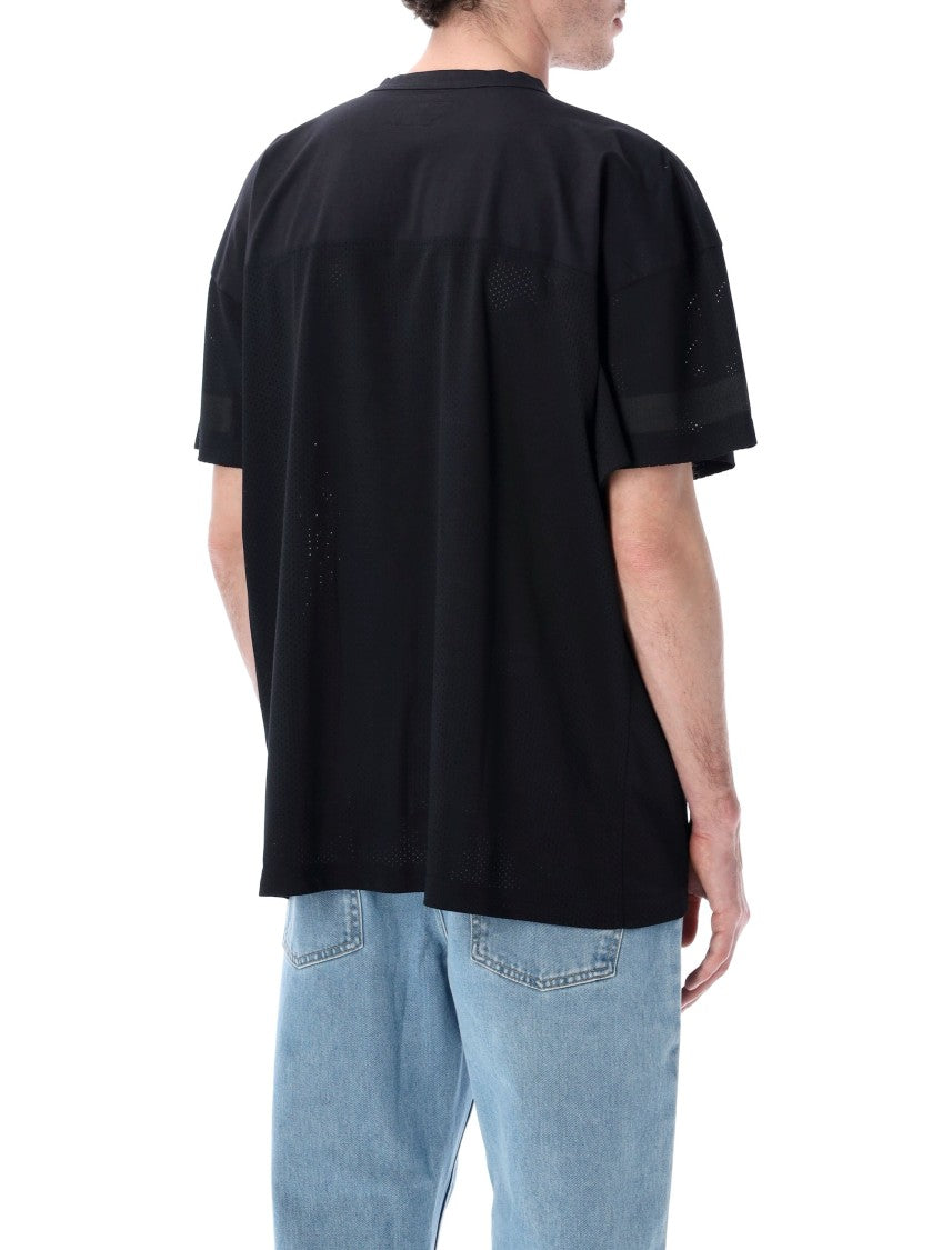 Erl Breathable Mesh Tee With V-Neck And Dropped Shoulders