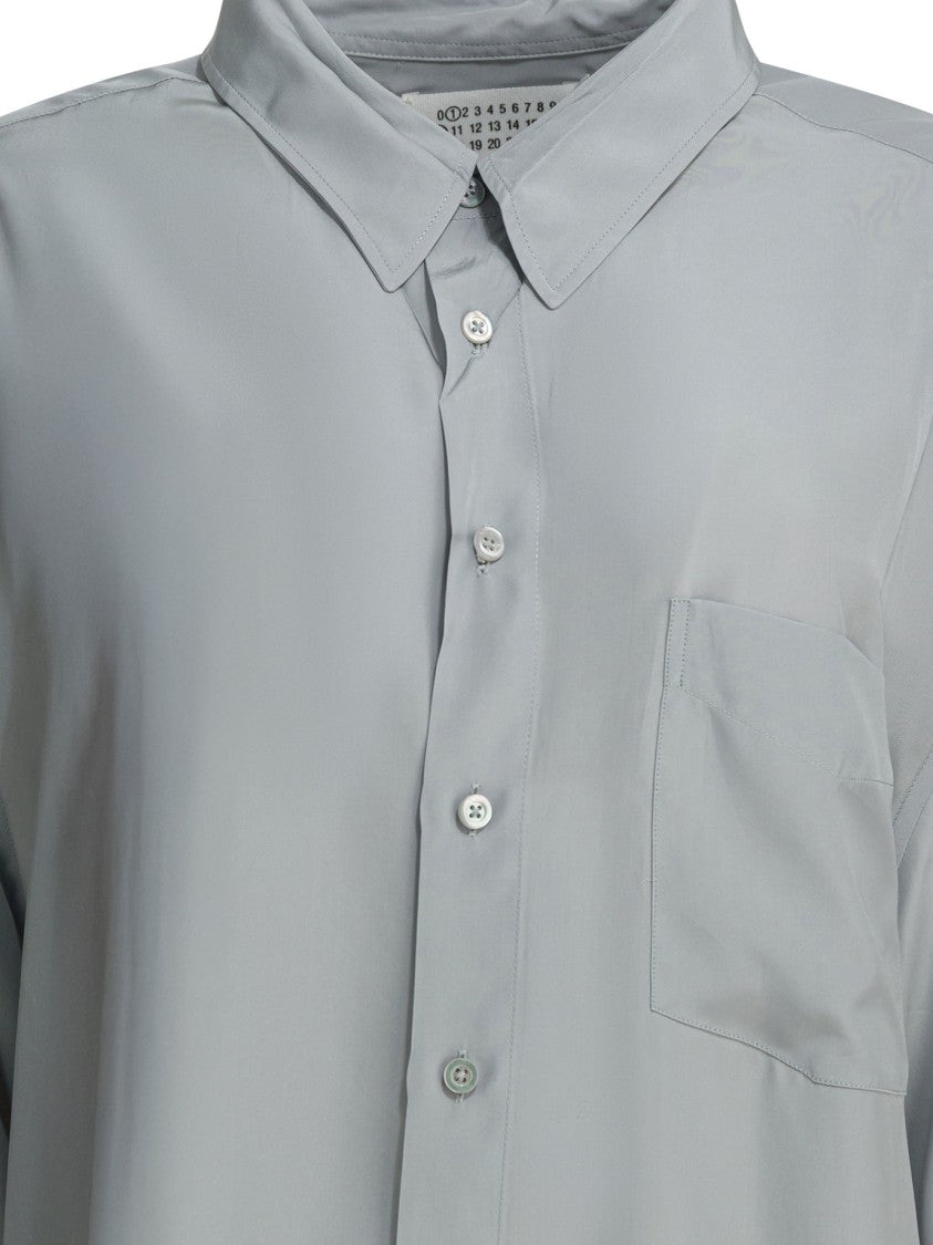 Maison Margiela Soft Viscose-Rayoon Shirt With Classic Collar And Chest Pocket