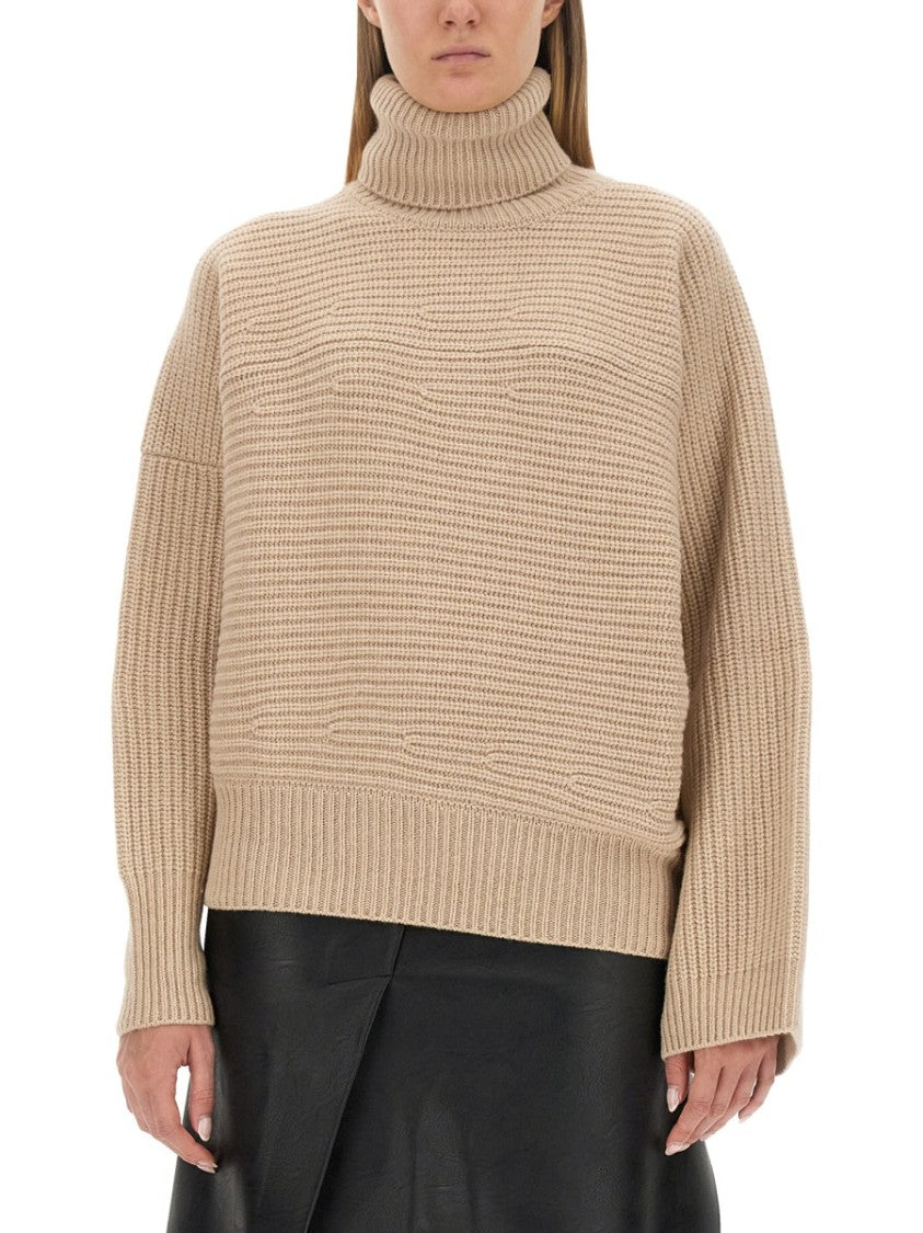 Stella Mccartney Textured Knit Oversized Turtleneck Shirt
