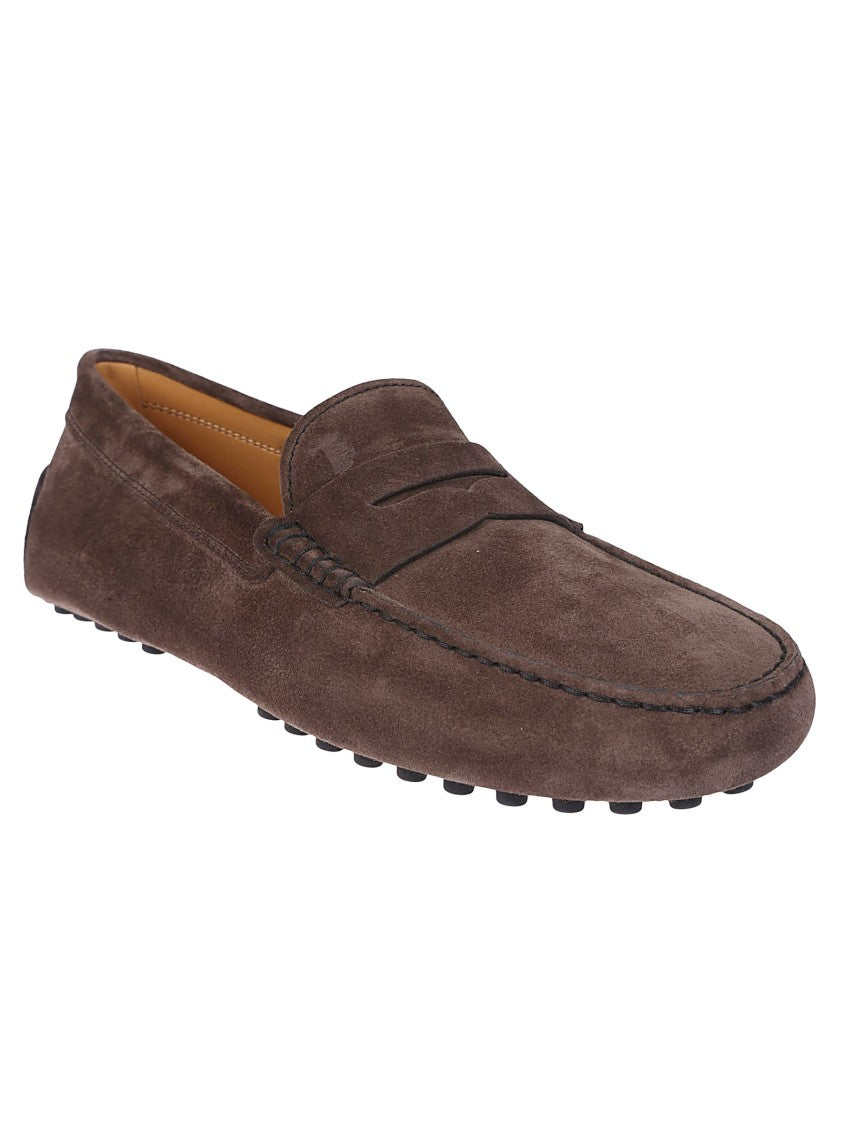 Tod's Brown Leather Loafers With Minimalist Design