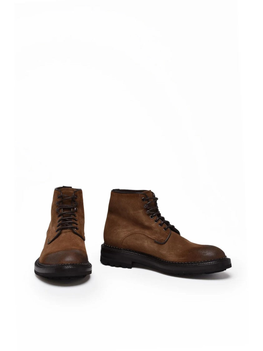 Green George Brown Suede Lace-Up Boots