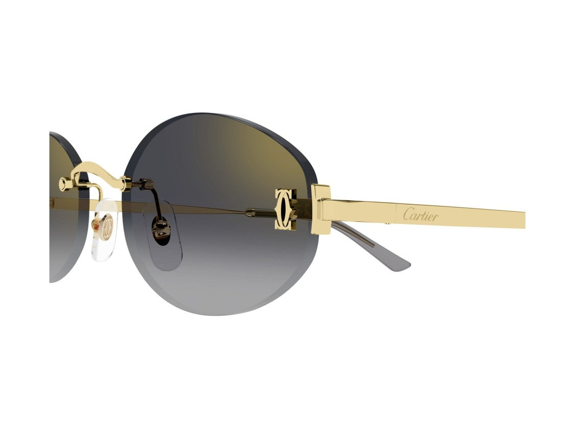 Cartier Ct0592s Rimless Gradient Gold Metal Sunglasses
