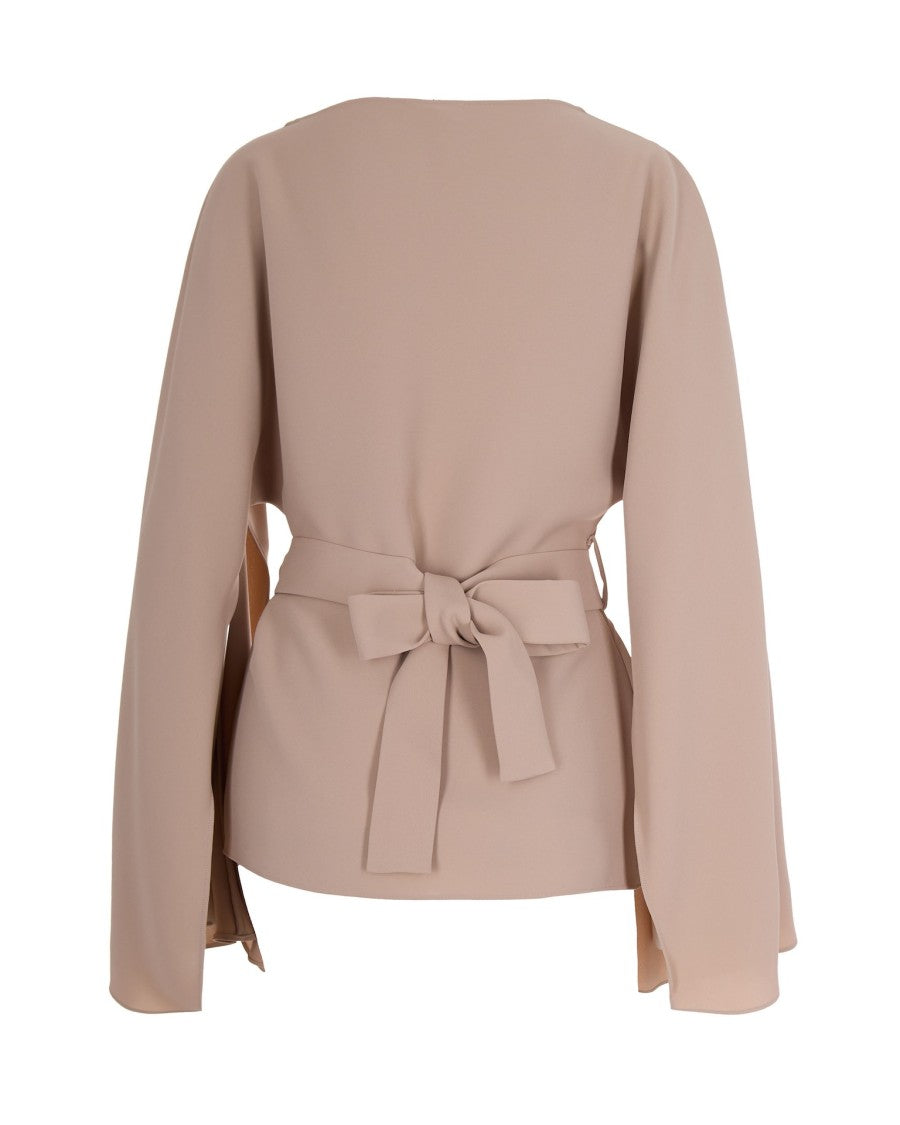 P.A.R.O.S.H. Nude Embroidery Belt Blouse