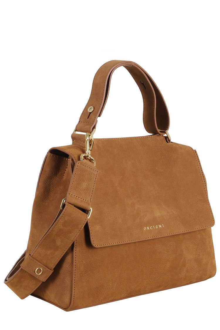 Orciani Saddle-Toned Structured Leather Orciani Shoulder Bag