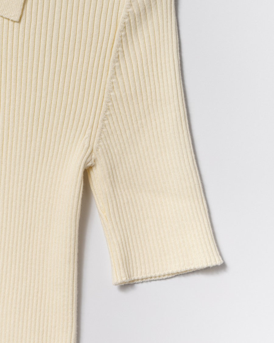 A.P.C. Fitted White Polo Shirt With Classic Collar