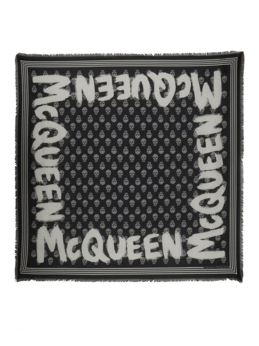 Alexander Mcqueen Graffiti Biker Scarf