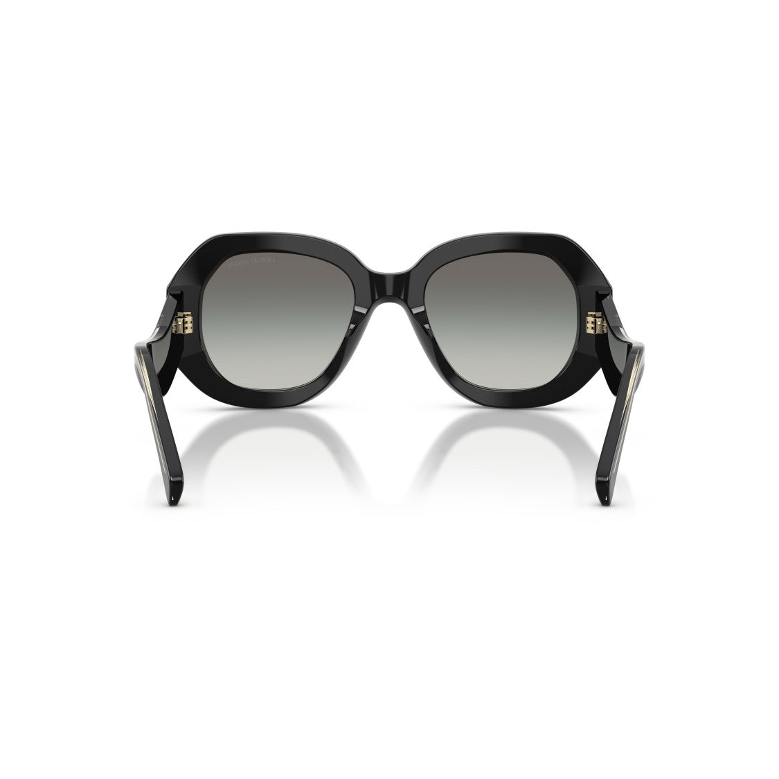 Giorgio Armani 0Ar8248 Oversized Geometric Black Sunglasses With Gold Accents