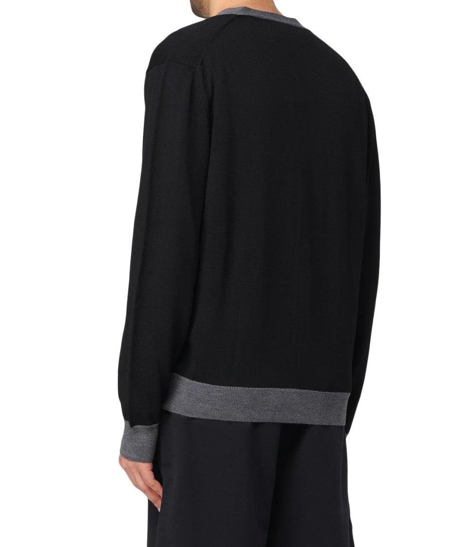 Maison Kitsuné Button-Up Wool Cardigan With Embroidered Detail