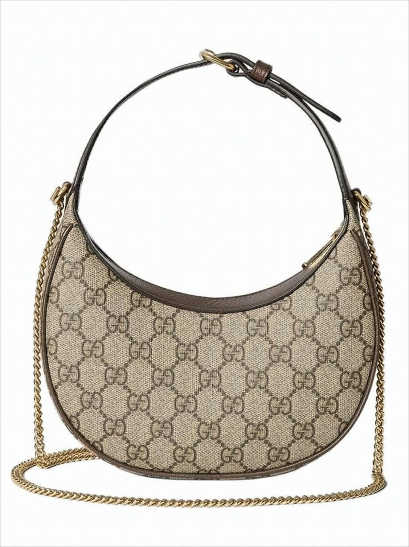 Gucci Crescent-Shaped Canvas Shoulder Bag