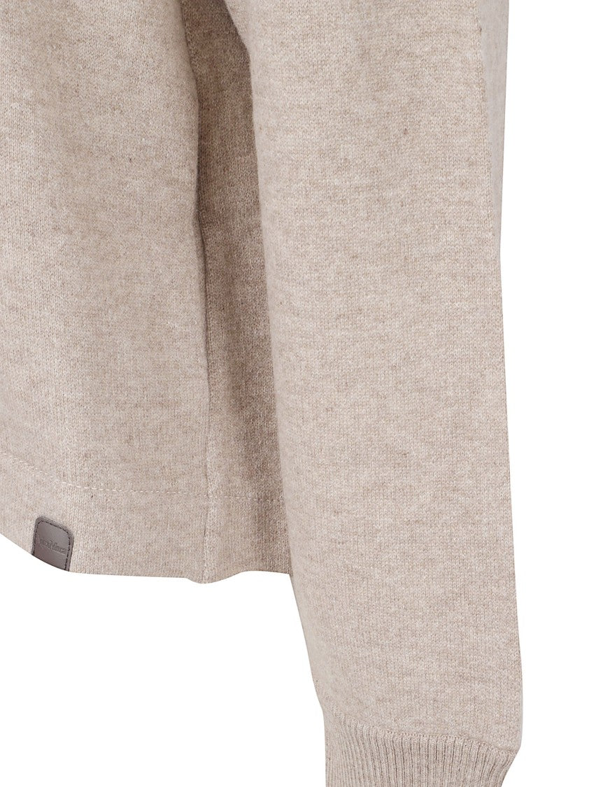 Max Mara Beige Knit Sweater With Hood