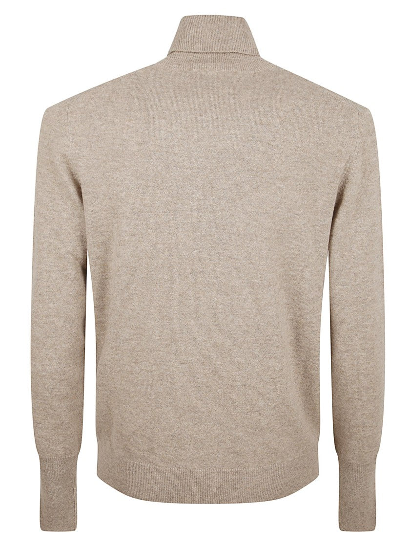 Ballantyne Soft Beige Wool Sweater With Fine Knit Texture