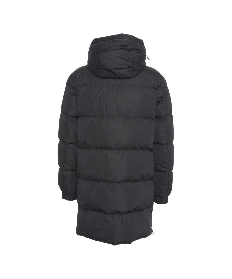 Add Long Quilted Down Jacket With Non-Removable Hood