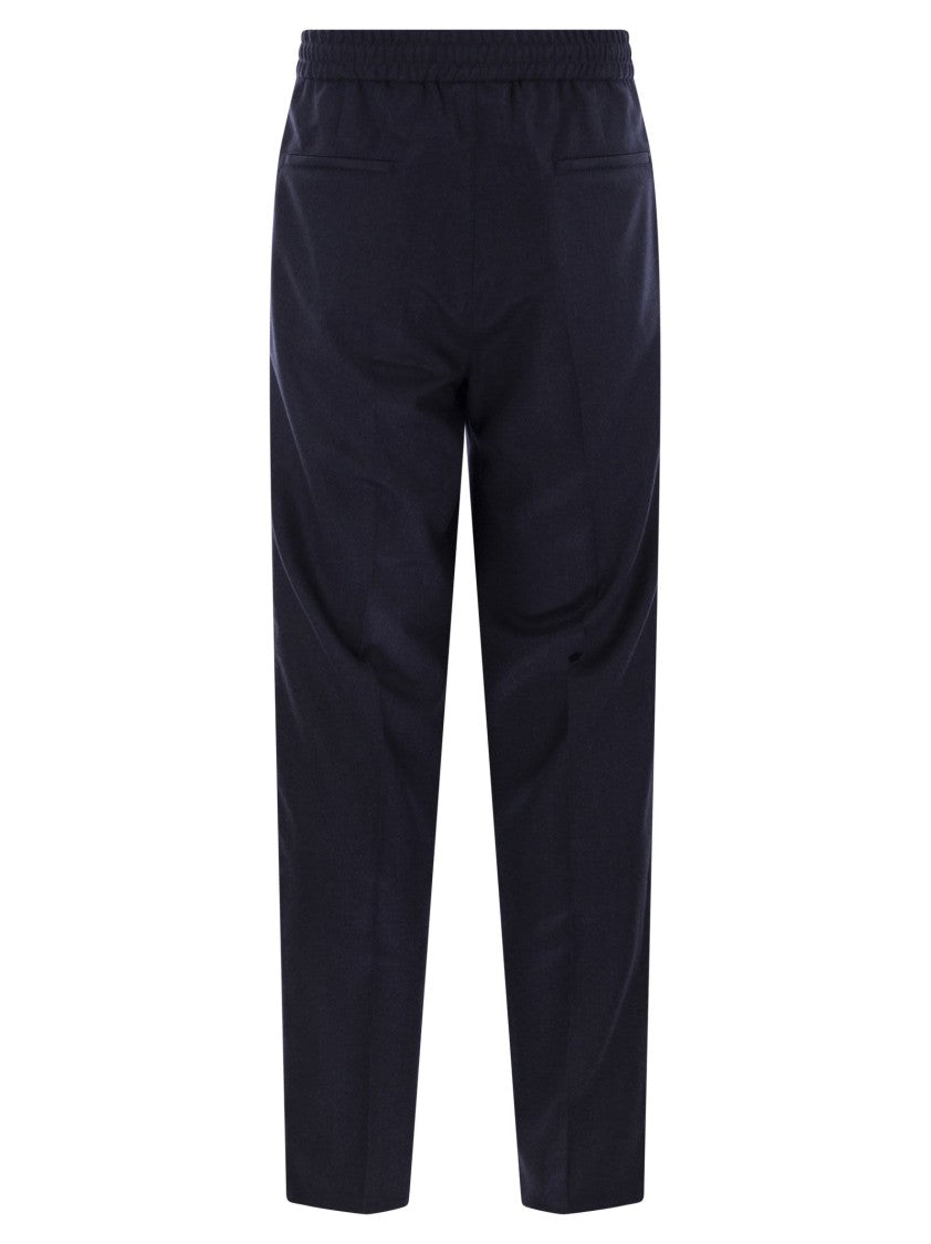 Brunello Cucinelli Leisure Fit Trousers In Virgin Wool Flannel