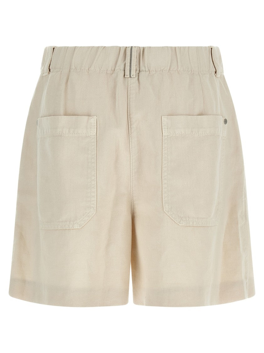 Brunello Cucinelli 'Baggy' Cotton And Linen Shorts