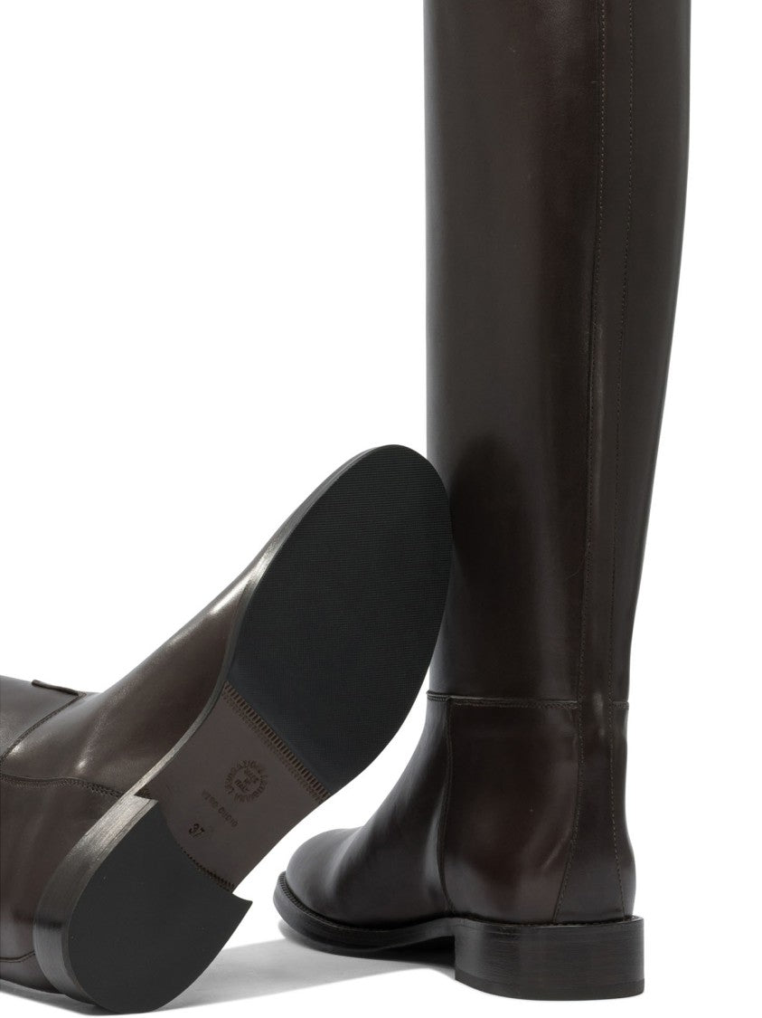 Maretto Mid-Calf Brown Leather Boots