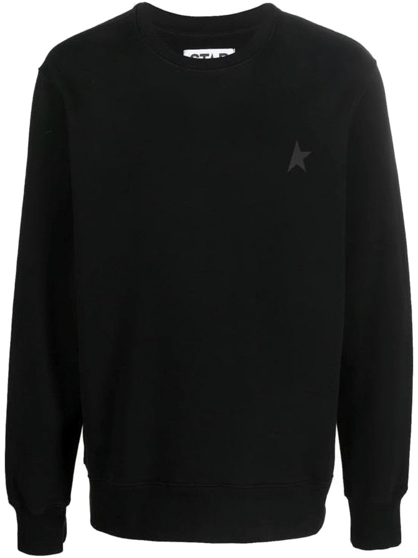 Golden Goose Tone-On-Tone Star Black Archbold Sweatshirt