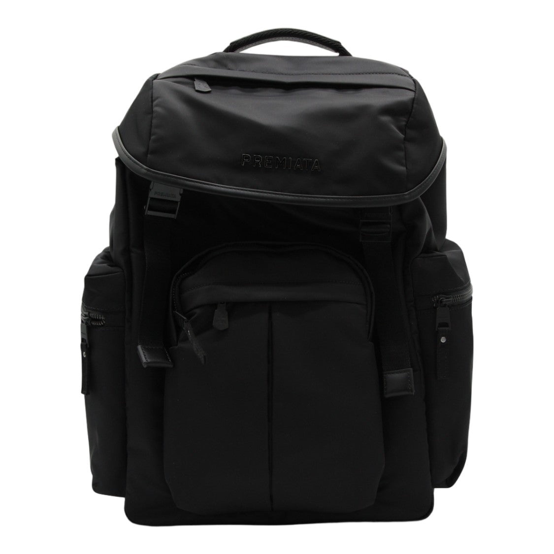 Premiata Structured Black Backpack With Versatile Carrying Options