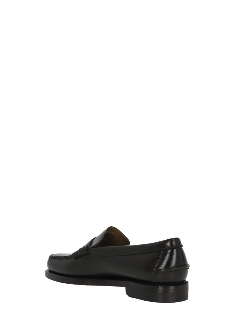 Sebago Dark Brown Patent Leather Penny Loafers