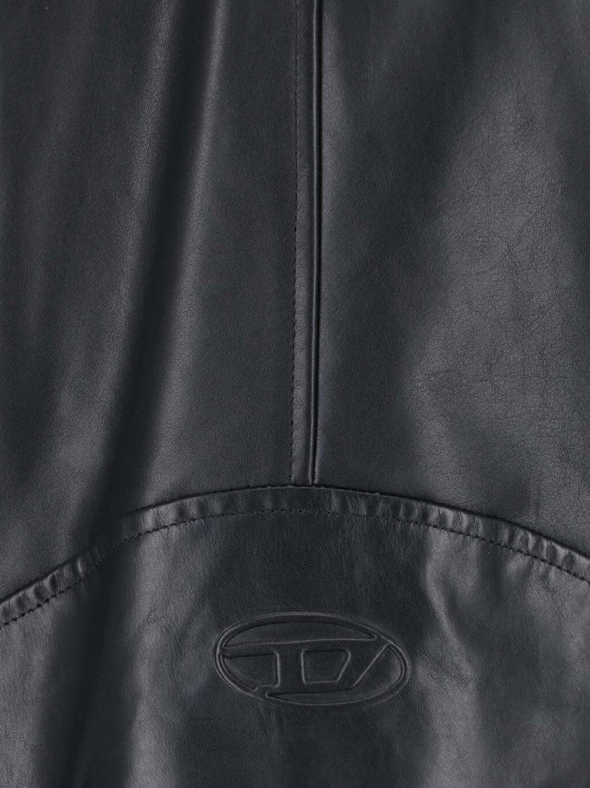 Diesel Classic Biker Jacket With Asymmetrical Zipper