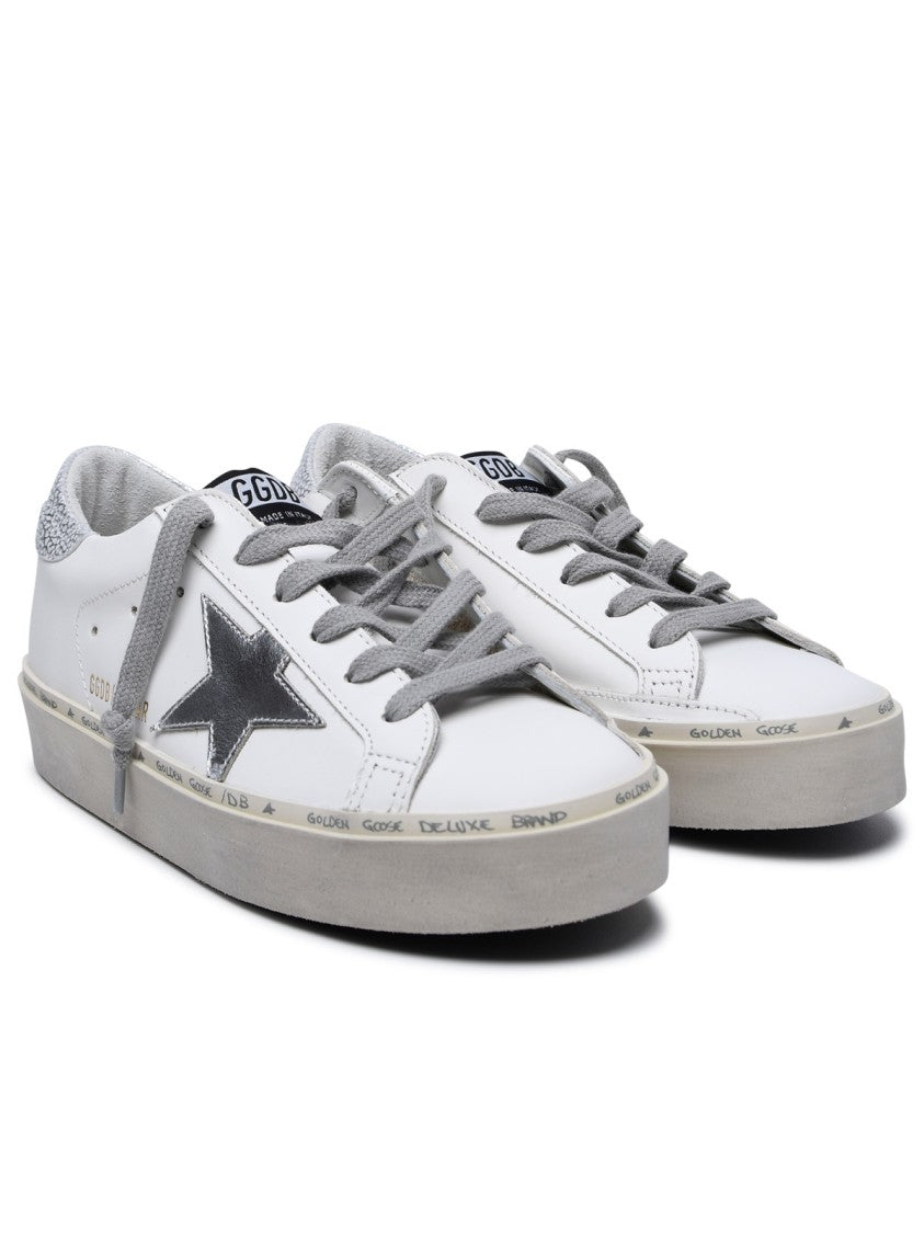 Golden Goose Hi Star Sneakers In White Leather