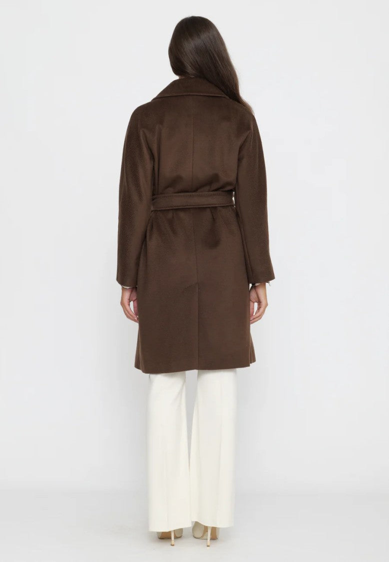 Max Mara Chocolate Brown Virgin Wool Corte Coat