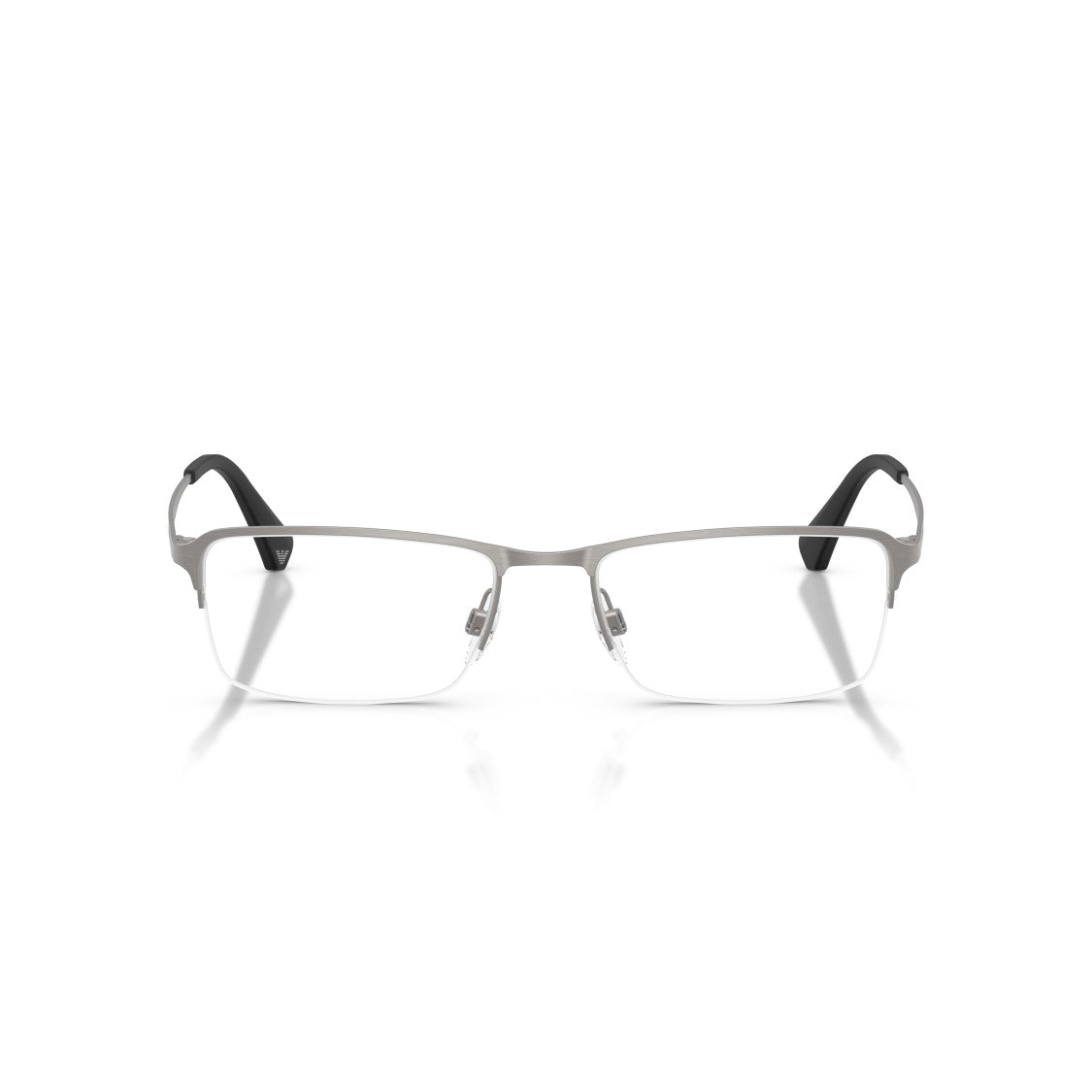 Emporio Armani 0Ea1044td Rectangular Half-Rim Eyeglasses In Matte Silver Titanium