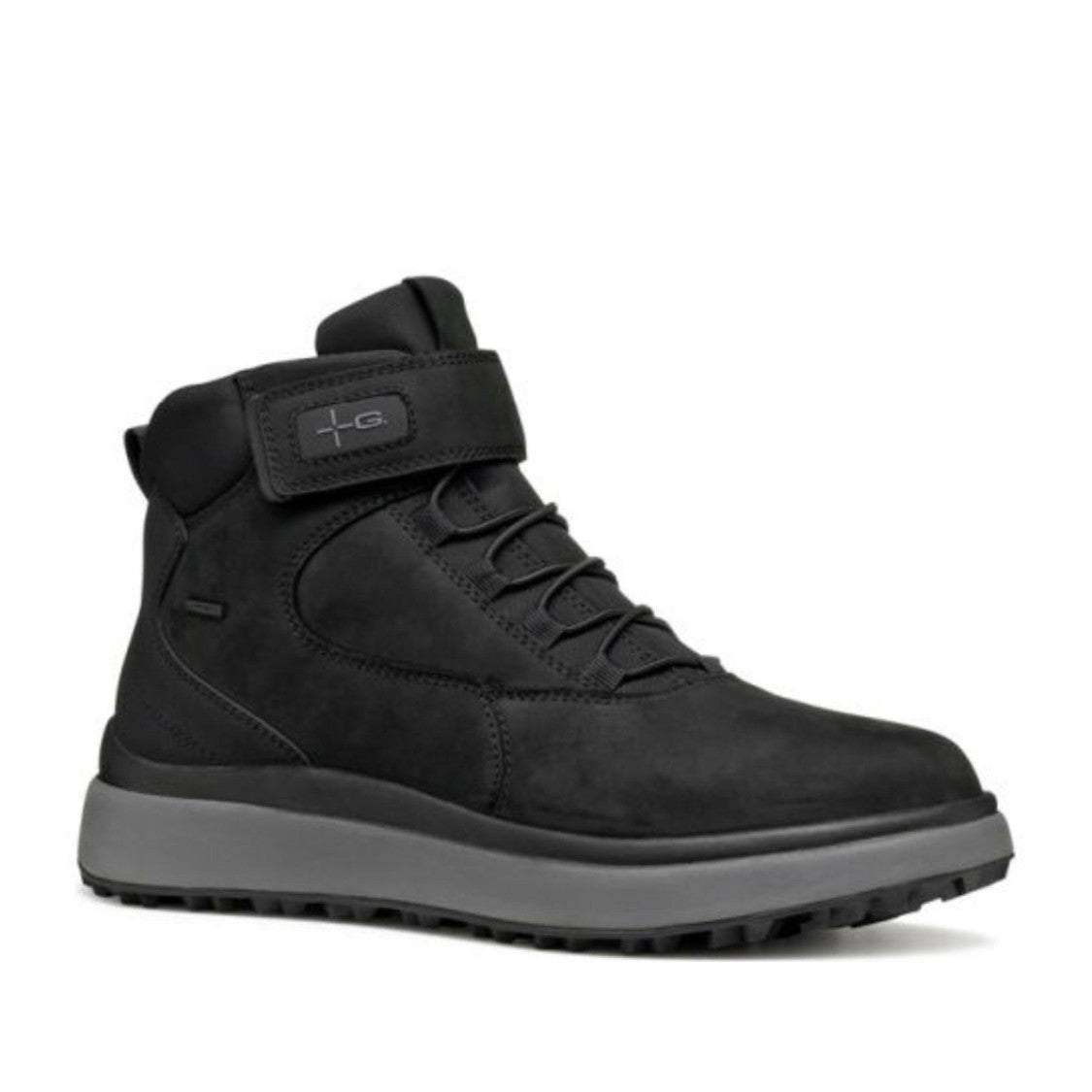 Geox Granito Black Minimalist Leather Ankle Boots