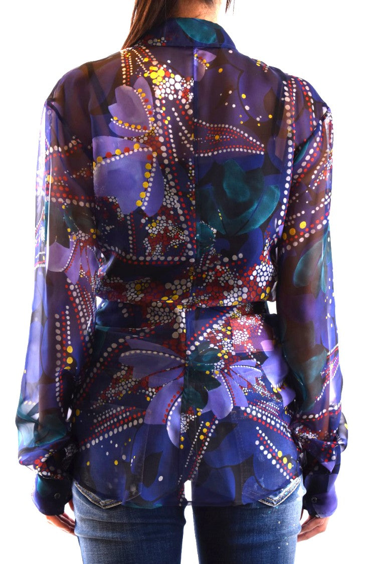Dsquared2 Multicolor Abstract Print Shirt With Classic Collar