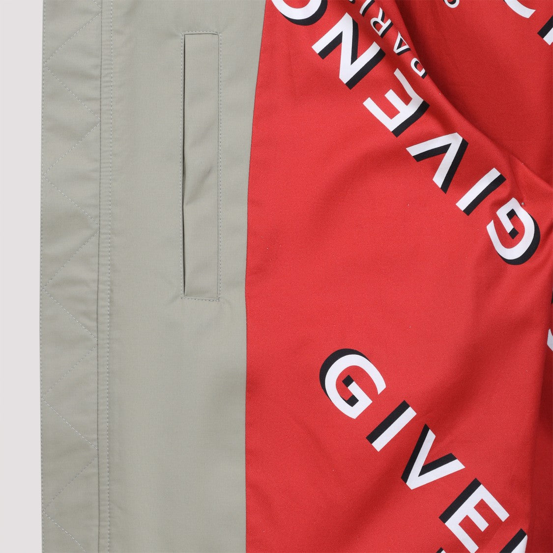 Givenchy Beige Cotton Twill Jacket With Black Leather Collar